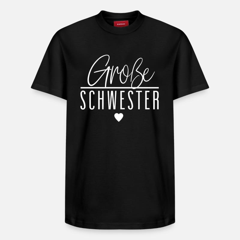 Große Schwester - Relaxed Unisex Supima Cotton T-Shirt – von SPREAD - Schwarz