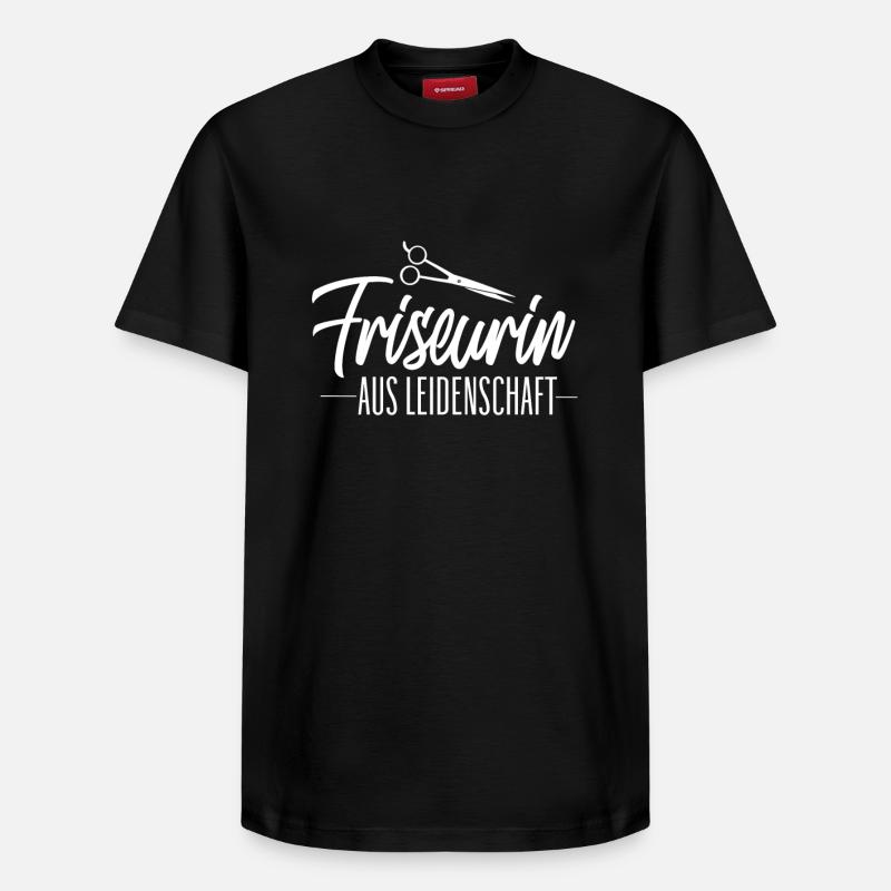 Un coiffeur passionné - T-shirt unisexe décontracté en coton Supima – de SPREAD - noir