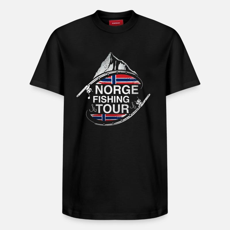 Tour de pêche de Norge - T-shirt unisexe décontracté en coton Supima – de SPREAD - noir