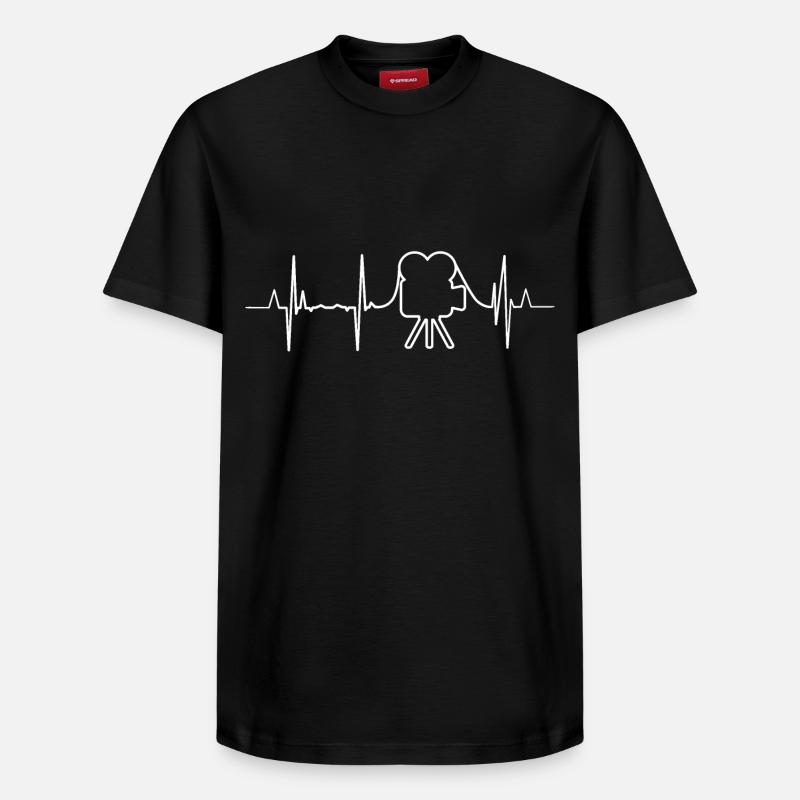 Battement de cœur du caméraman - T-shirt unisexe décontracté en coton Supima – de SPREAD - noir