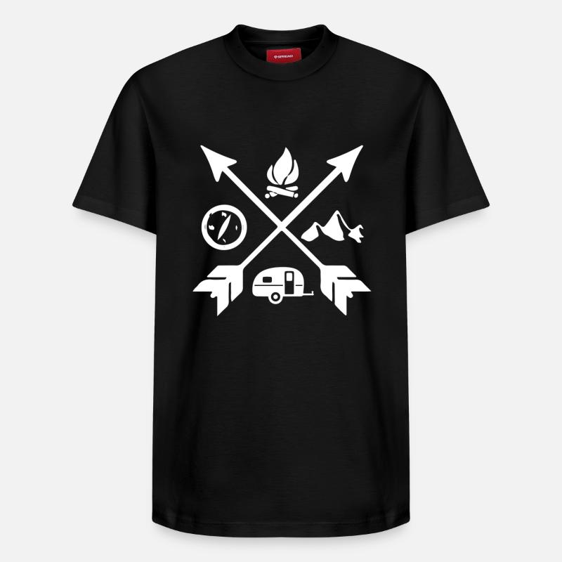 Camping - T-shirt unisexe décontracté en coton Supima – de SPREAD - noir