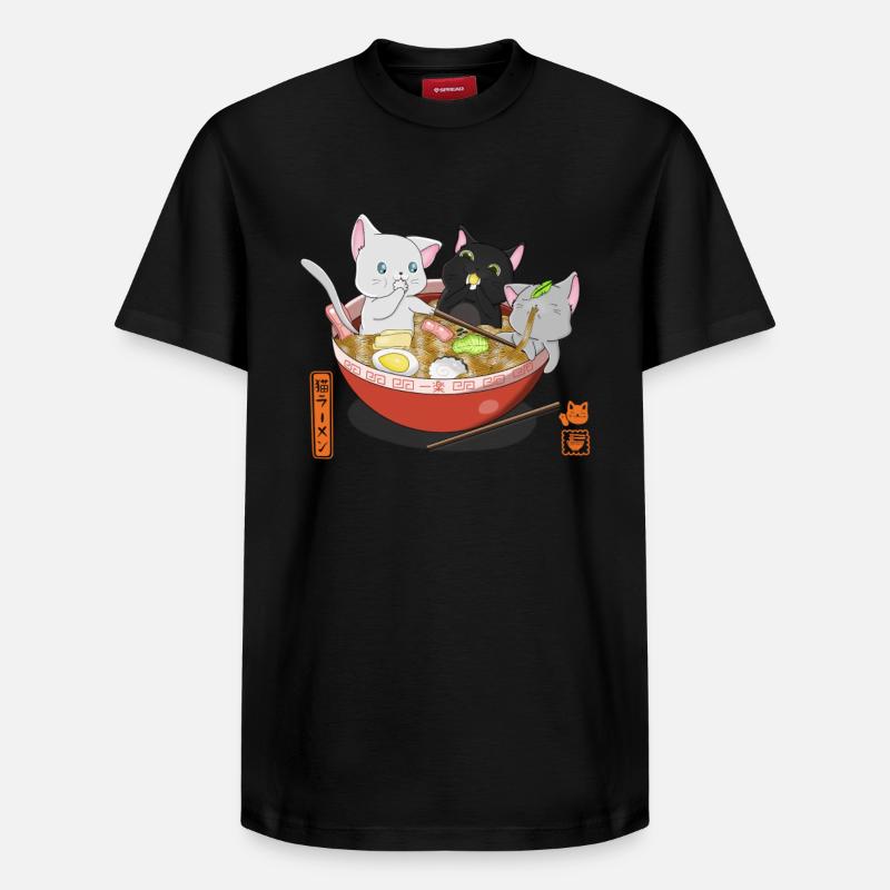Ramen Chats - T-shirt unisexe décontracté en coton Supima – de SPREAD - noir