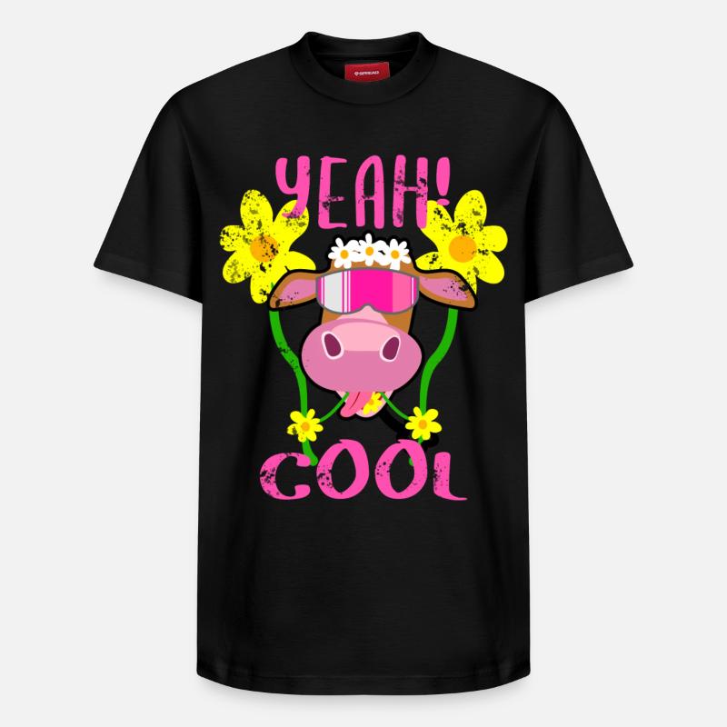 Vache drôle - T-shirt unisexe décontracté en coton Supima – de SPREAD - noir