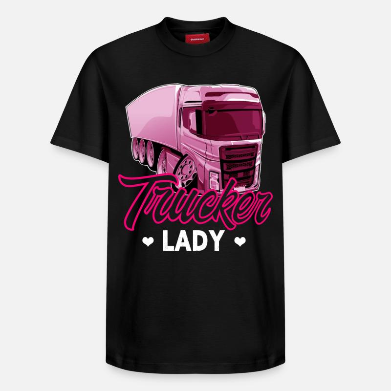 Trucker Lady - Relaxed Unisex Supima Cotton T-Shirt – von SPREAD - Schwarz
