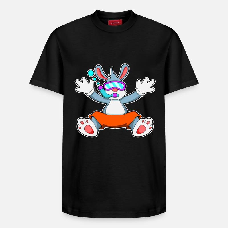 diving avec lunettes et tuba - T-shirt unisexe décontracté en coton Supima – de SPREAD - noir
