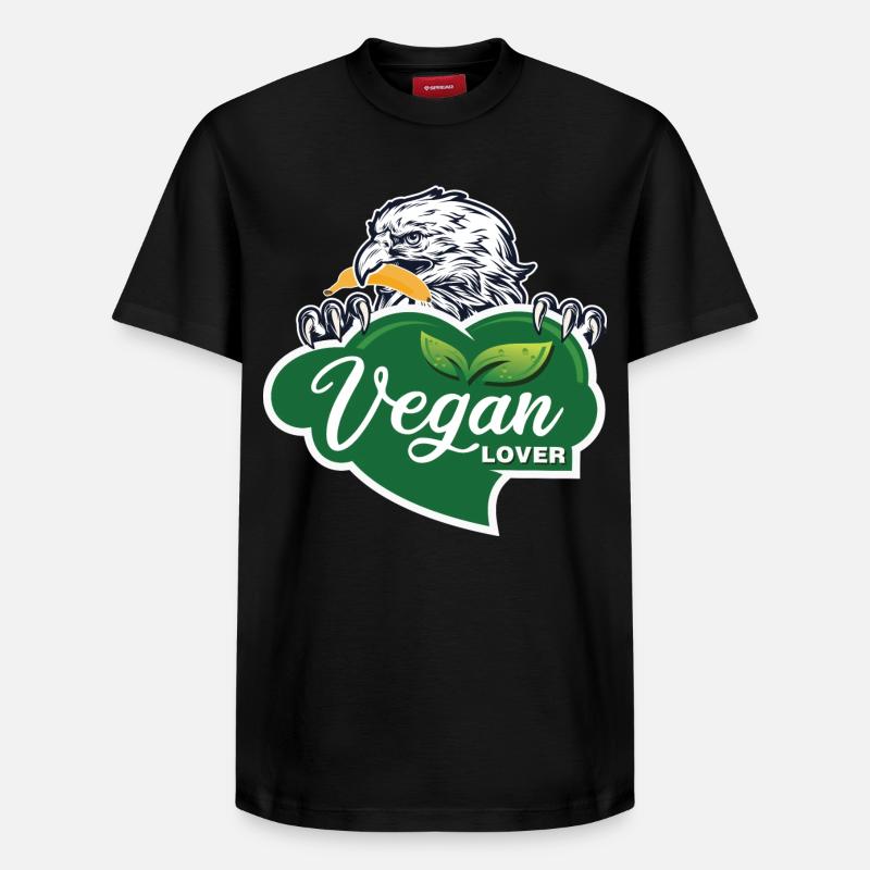 Vegan Lover Eagle Graphique - T-shirt unisexe décontracté en coton Supima – de SPREAD - noir