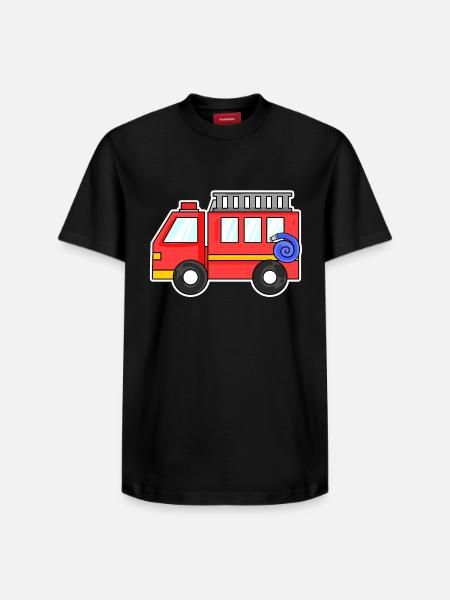Fire truck - Relaxed Unisex Supima Cotton T-Shirt – by SPREAD - black