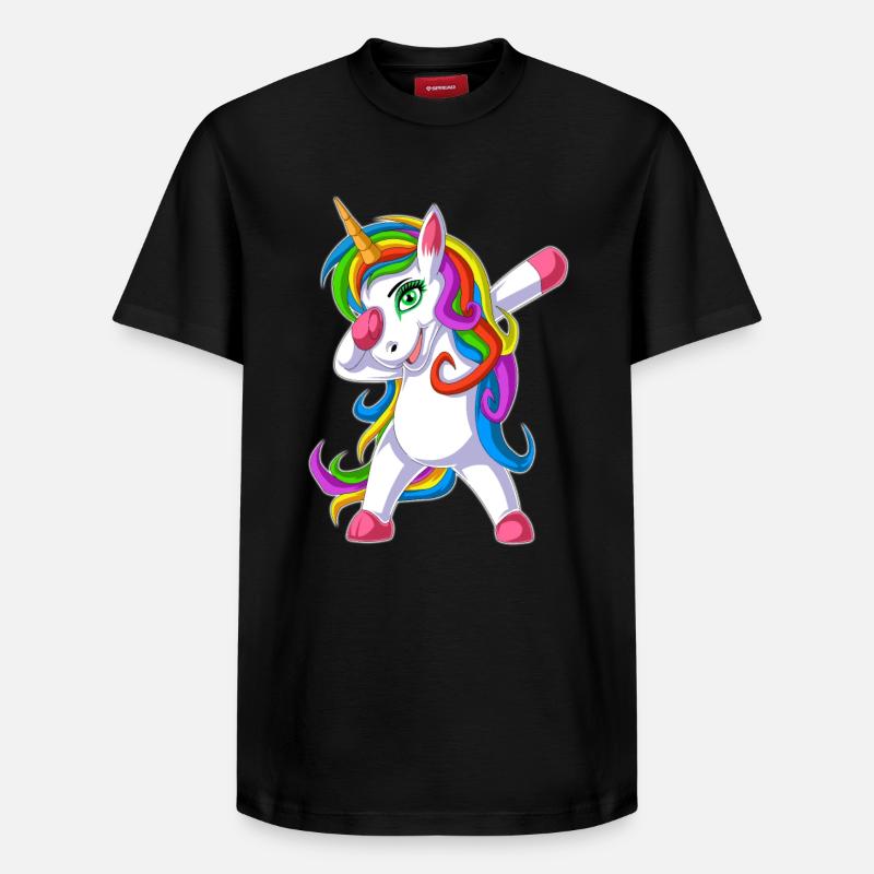 dabbing Einhorn - Relaxed Unisex Supima Cotton T-Shirt – von SPREAD - Schwarz