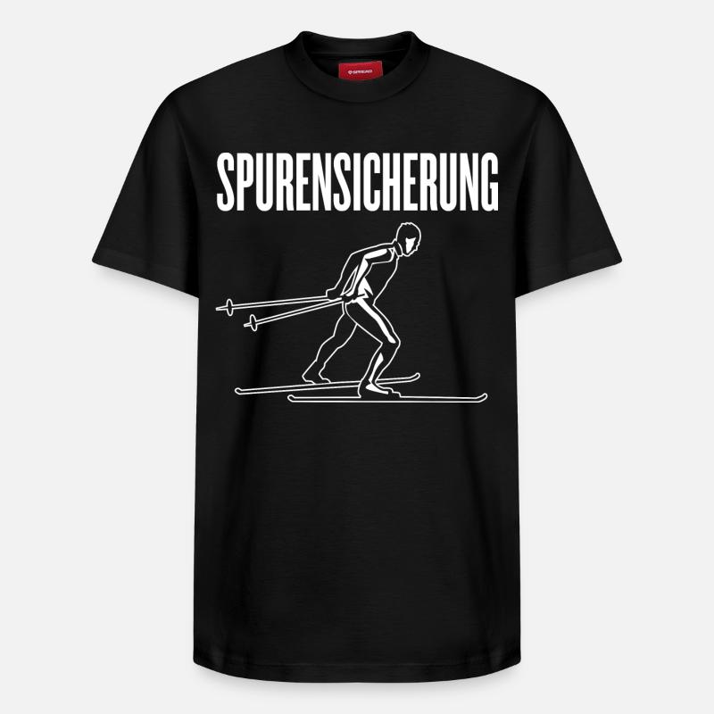 Langlauf Langläufer Langlaufen Spurensicherung - Relaxed Unisex Supima Cotton T-Shirt – von SPREAD - Schwarz