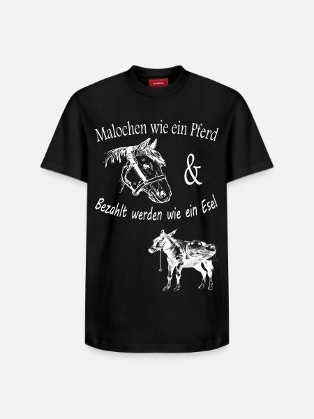 Malochen wie ein Pferd - Relaxed Unisex Supima Cotton T-Shirt – von SPREAD - Schwarz