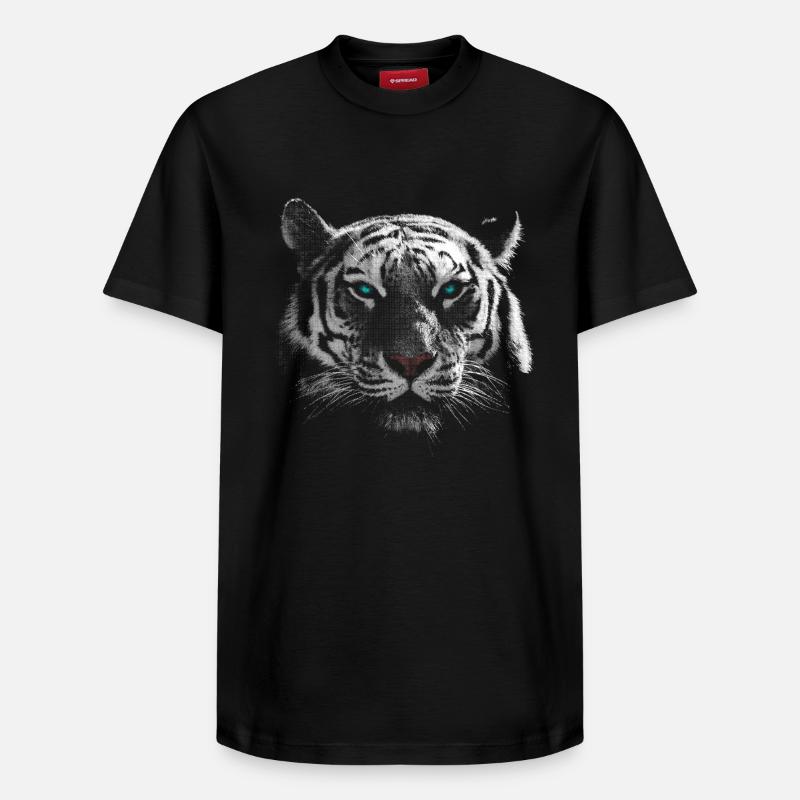 Tigre blanc - T-shirt unisexe décontracté en coton Supima – de SPREAD - noir