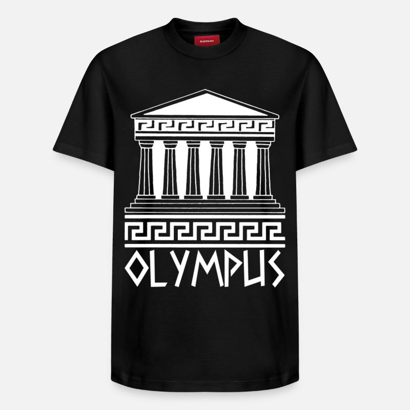 Temple blanc au Mont Olympe - T-shirt unisexe décontracté en coton Supima – de SPREAD - noir