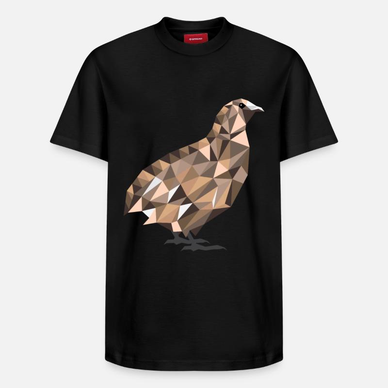 Polygone cailles cailles cailles cailles cadeau - T-shirt unisexe décontracté en coton Supima – de SPREAD - noir