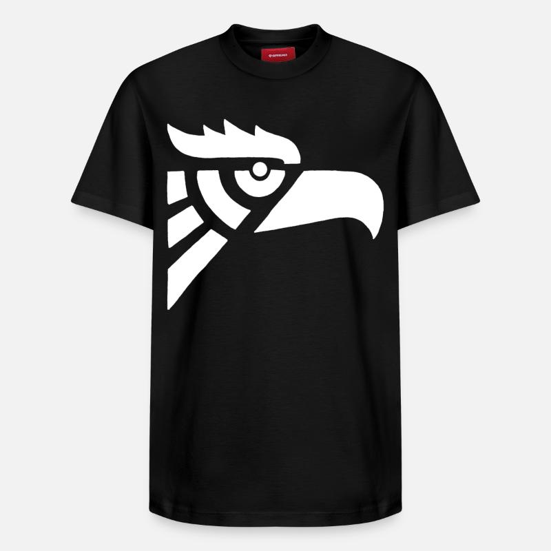 Tête d'aigle blanc aztèque - T-shirt unisexe décontracté en coton Supima – de SPREAD - noir
