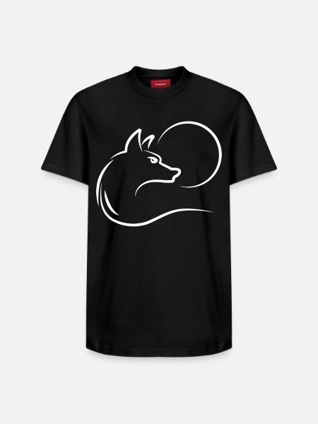 Wolf at full moon - Relaxed Unisex Supima Cotton T-Shirt – by SPREAD - black
