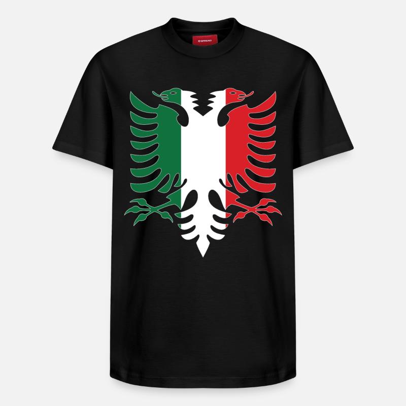 Albanie Italie Drapeau - T-shirt unisexe décontracté en coton Supima – de SPREAD - noir
