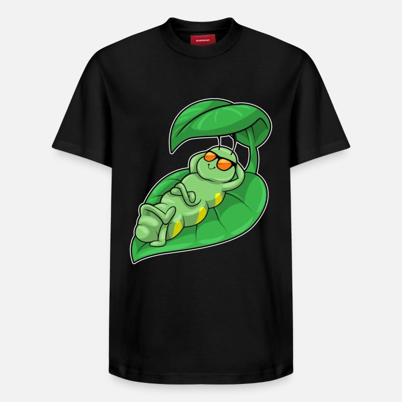 Chenille avec feuille - T-shirt unisexe décontracté en coton Supima – de SPREAD - noir