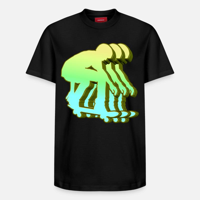 Skateboarder 3D - T-shirt unisexe décontracté en coton Supima – de SPREAD - noir
