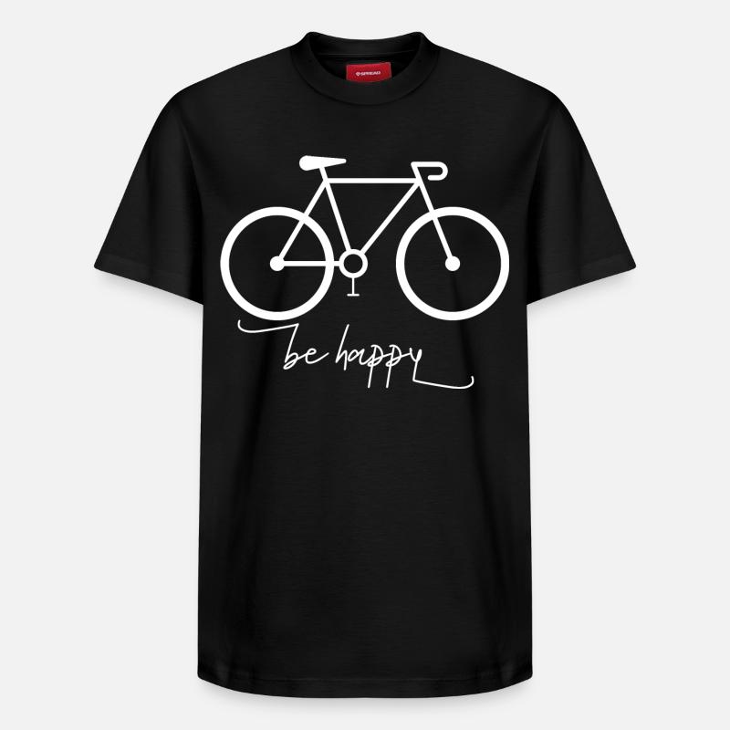 Vélo be happy - T-shirt unisexe décontracté en coton Supima – de SPREAD - noir