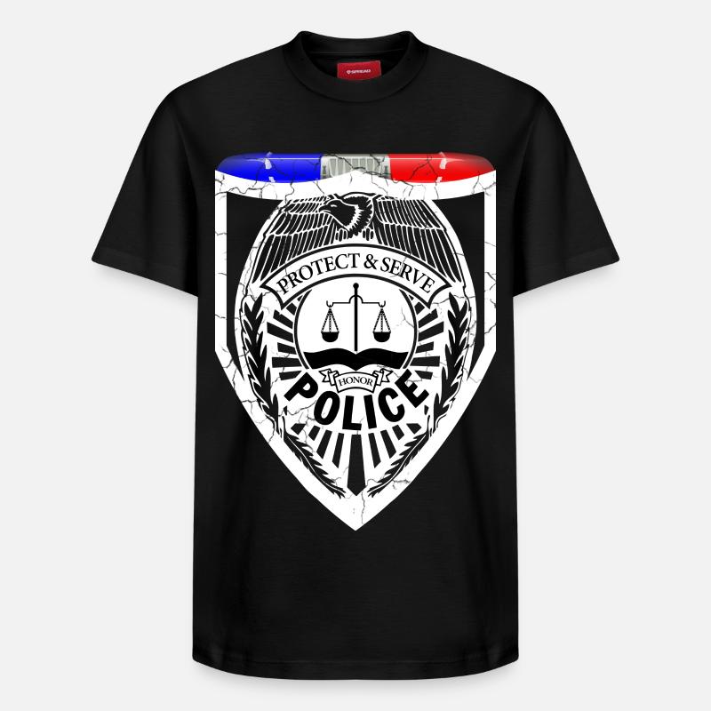 Policier - T-shirt unisexe décontracté en coton Supima – de SPREAD - noir