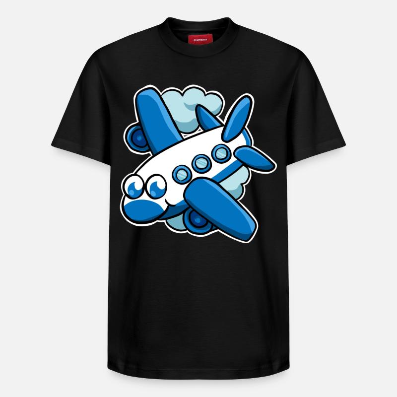 Avion - T-shirt unisexe décontracté en coton Supima – de SPREAD - noir