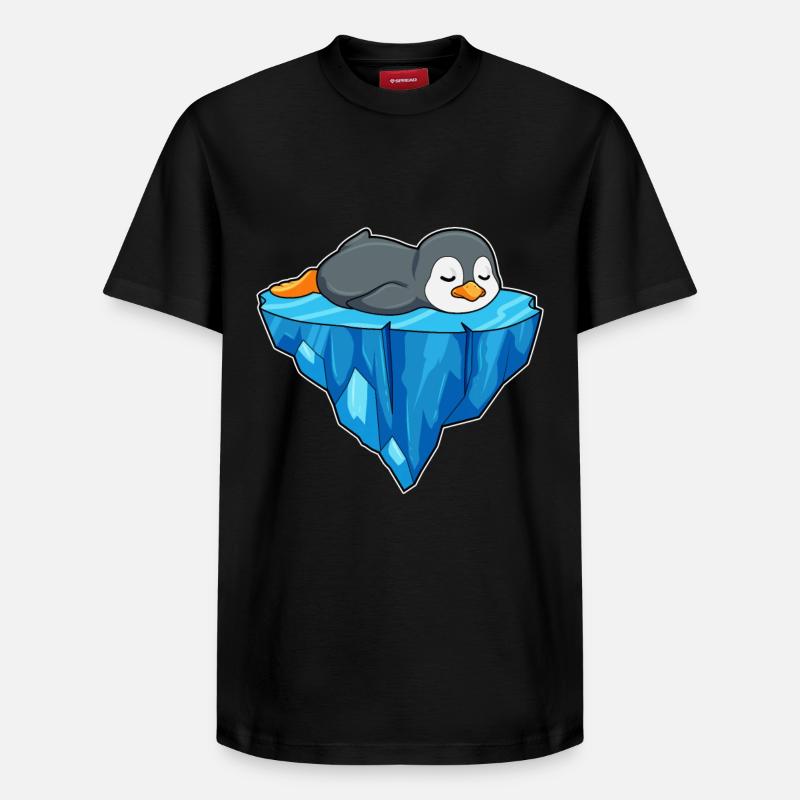 Pinguin auf Eisscholle - Relaxed Unisex Supima Cotton T-Shirt – von SPREAD - Schwarz