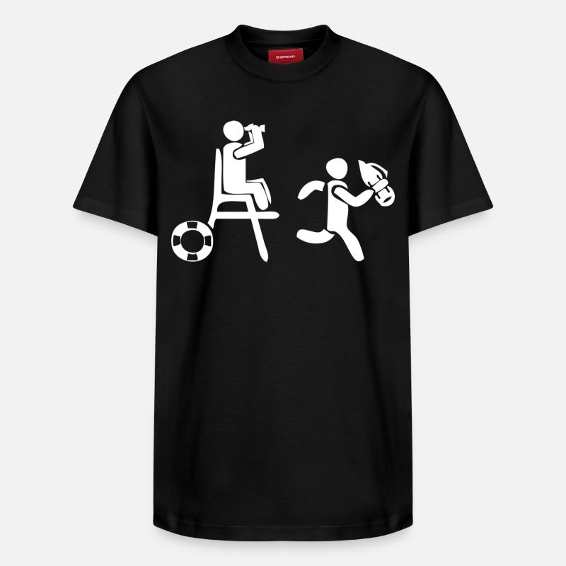 Maître nageur - T-shirt unisexe décontracté en coton Supima – de SPREAD - noir