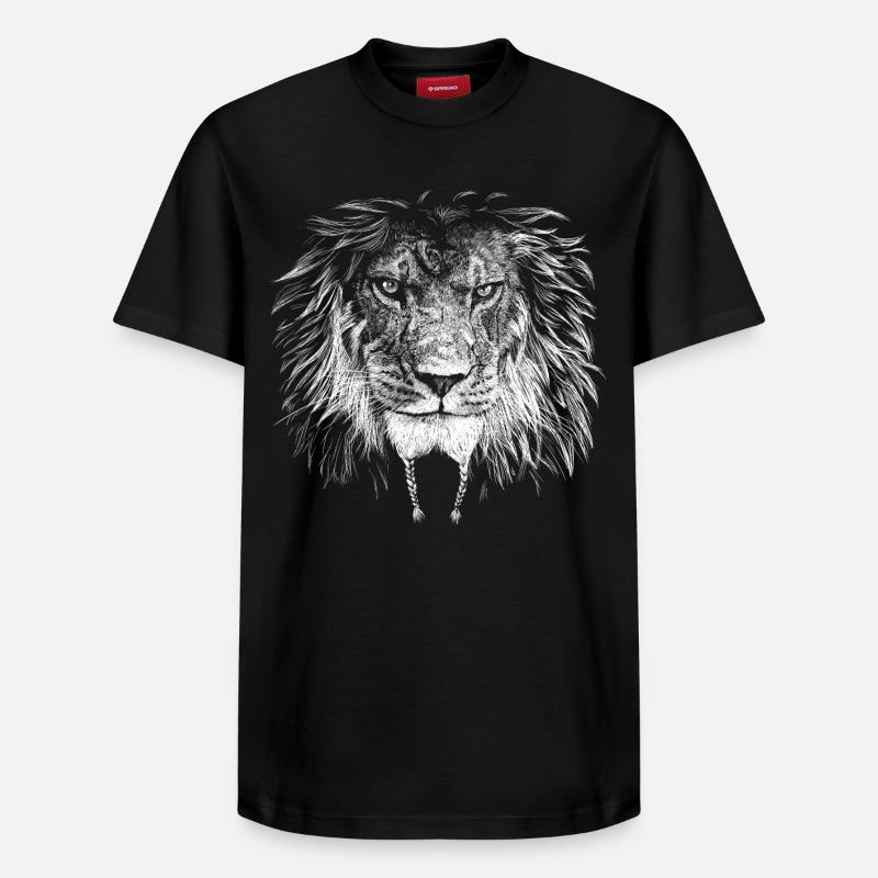 Löwe Biker - Relaxed Unisex Supima Cotton T-Shirt – von SPREAD - Schwarz