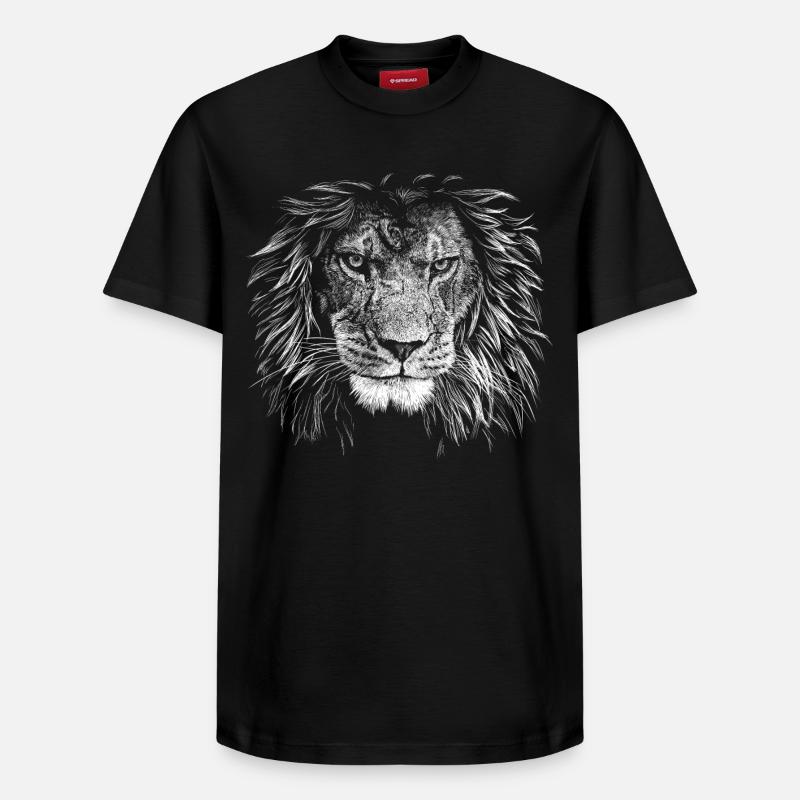 Löwe - Relaxed Unisex Supima Cotton T-Shirt – von SPREAD - Schwarz