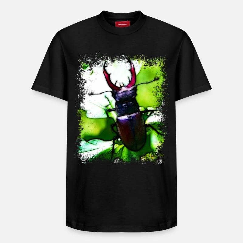 Hirschkäfer - Relaxed Unisex Supima Cotton T-Shirt – von SPREAD - Schwarz