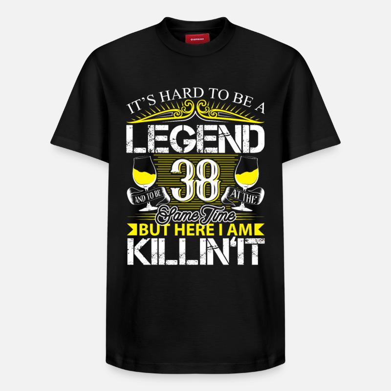 38e anniversaire Légende - T-shirt unisexe décontracté en coton Supima – de SPREAD - noir