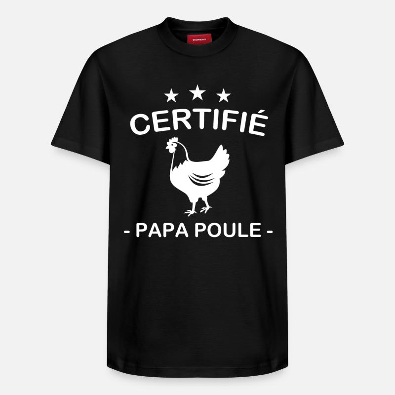 Certifié Papa Poule - T-shirt unisexe décontracté en coton Supima – de SPREAD - noir