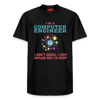 Citation amusante d’ingénierie informatique pour Computer Engi - T-shirt unisexe décontracté en coton Supima – de SPREAD - noir - Devant - AI Model Female 172 light (172cm) & AI Model Male 178 light (178cm)