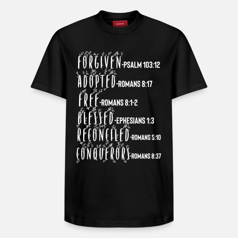 Verset biblique du Saint- - T-shirt unisexe décontracté en coton Supima – de SPREAD - noir