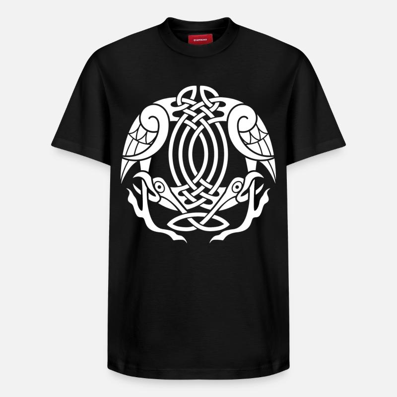 Aigle celte blanc - T-shirt unisexe décontracté en coton Supima – de SPREAD - noir