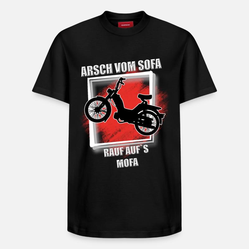 Arsch vom Sofa rauf aufs mofa - Relaxed Unisex Supima Cotton T-Shirt – von SPREAD - Schwarz