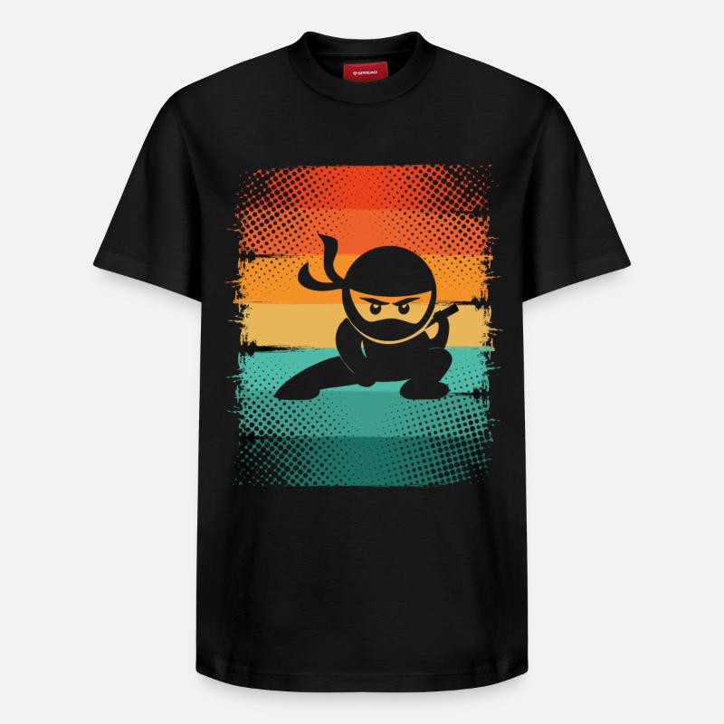 Ninja - Relaxed Unisex Supima Cotton T-Shirt – von SPREAD - Schwarz