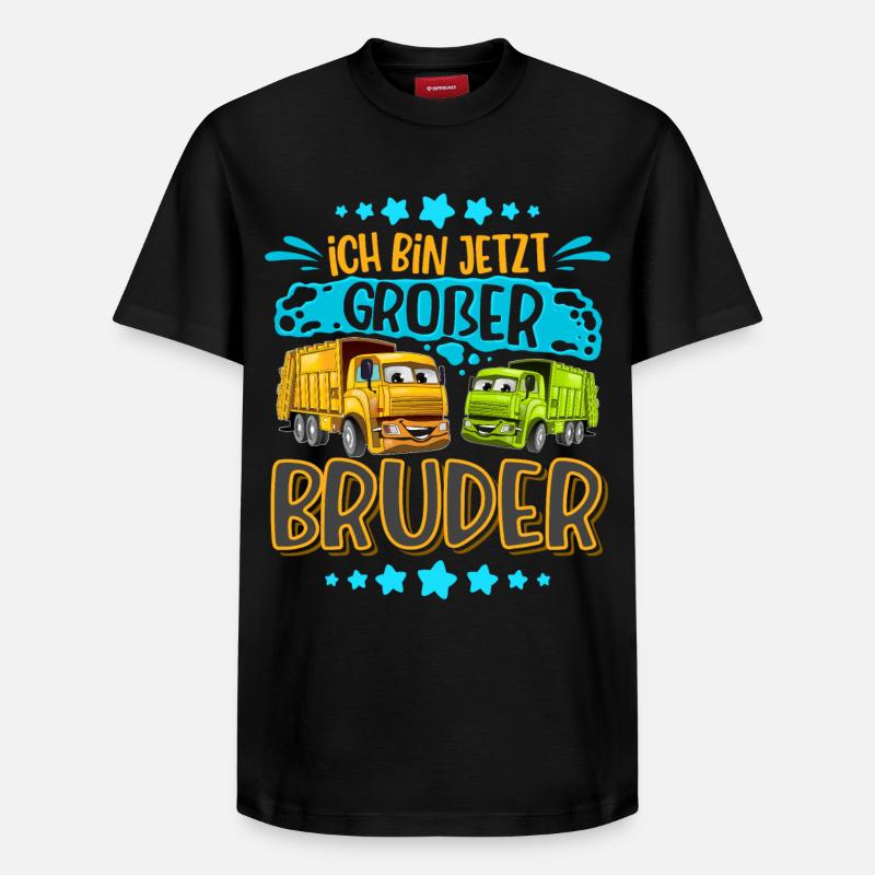 Müllauto Großer Bruder - Relaxed Unisex Supima Cotton T-Shirt – von SPREAD - Schwarz