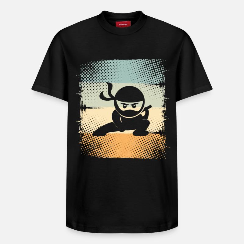 Ninja - Relaxed Unisex Supima Cotton T-Shirt – von SPREAD - Schwarz