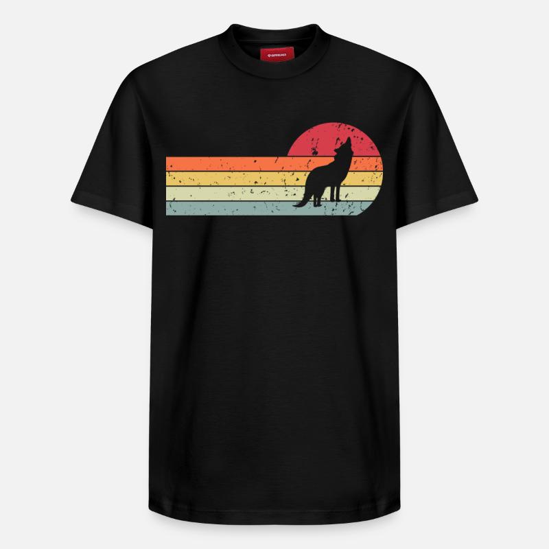 Loup - T-shirt unisexe décontracté en coton Supima – de SPREAD - noir