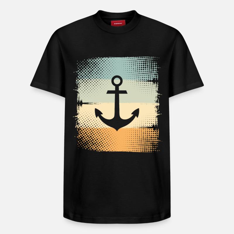 Ancre - T-shirt unisexe décontracté en coton Supima – de SPREAD - noir