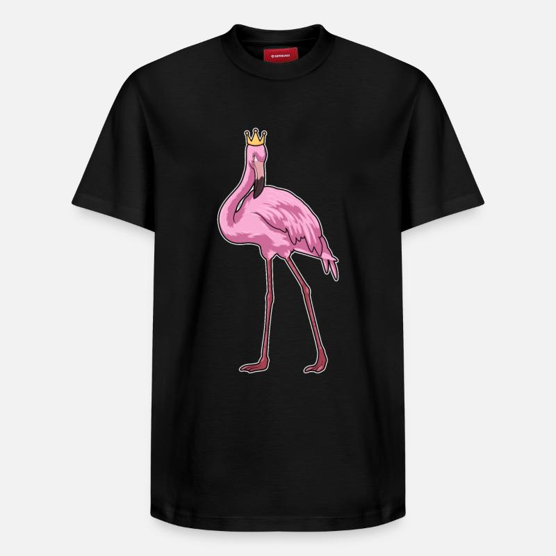 Flamant rose avec couronne - T-shirt unisexe décontracté en coton Supima – de SPREAD - noir