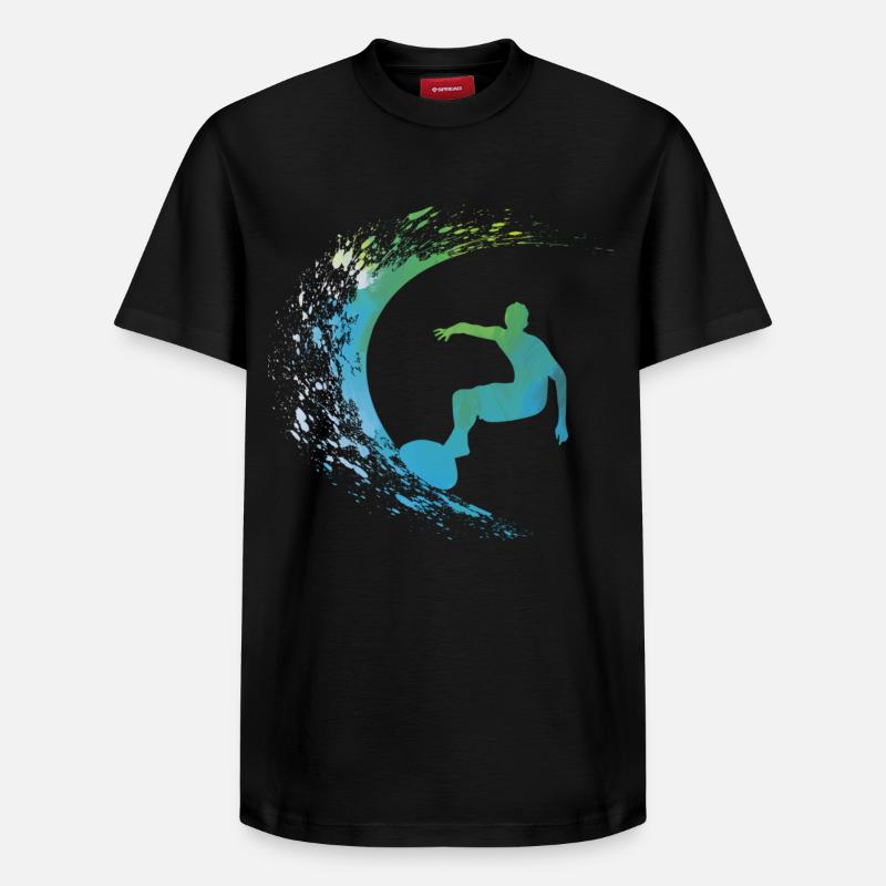 Surf Surfer  - T-shirt unisexe décontracté en coton Supima – de SPREAD - noir