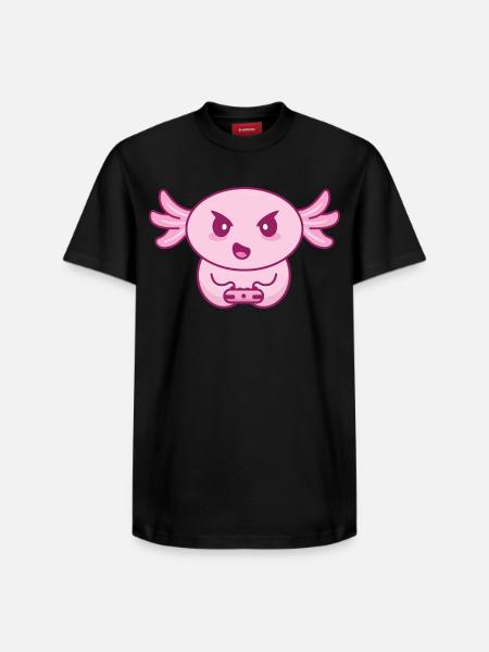 Gamer zocken spielen daddeln Zocker gaming Axolotl - T-shirt unisex met relaxed fit van Supima-katoen – van SPREAD - zwart