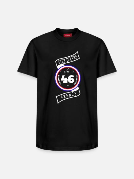 Fier d'être du 46 - T-shirt unisexe décontracté en coton Supima – de SPREAD - noir