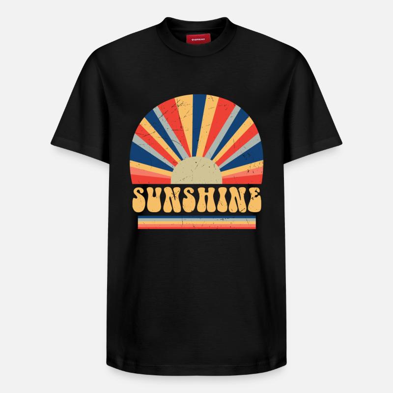 Rétro Style 70s Hippie Sunshine - T-shirt unisexe décontracté en coton Supima – de SPREAD - noir