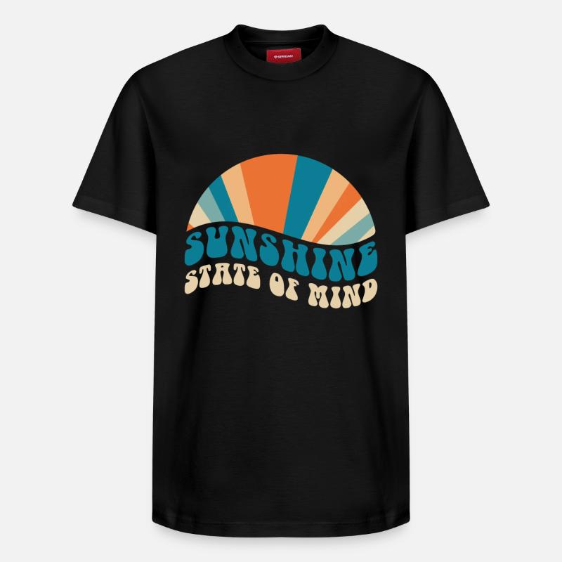 État d’ ensoleillé - T-shirt unisexe décontracté en coton Supima – de SPREAD - noir