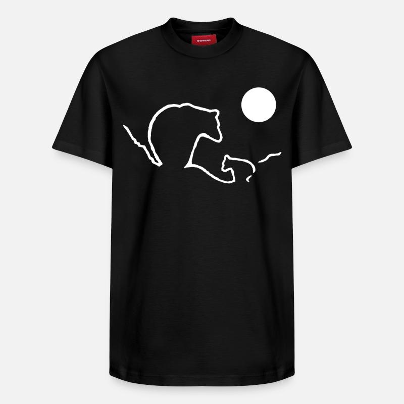 Maman ours et ourson - T-shirt unisexe décontracté en coton Supima – de SPREAD - noir