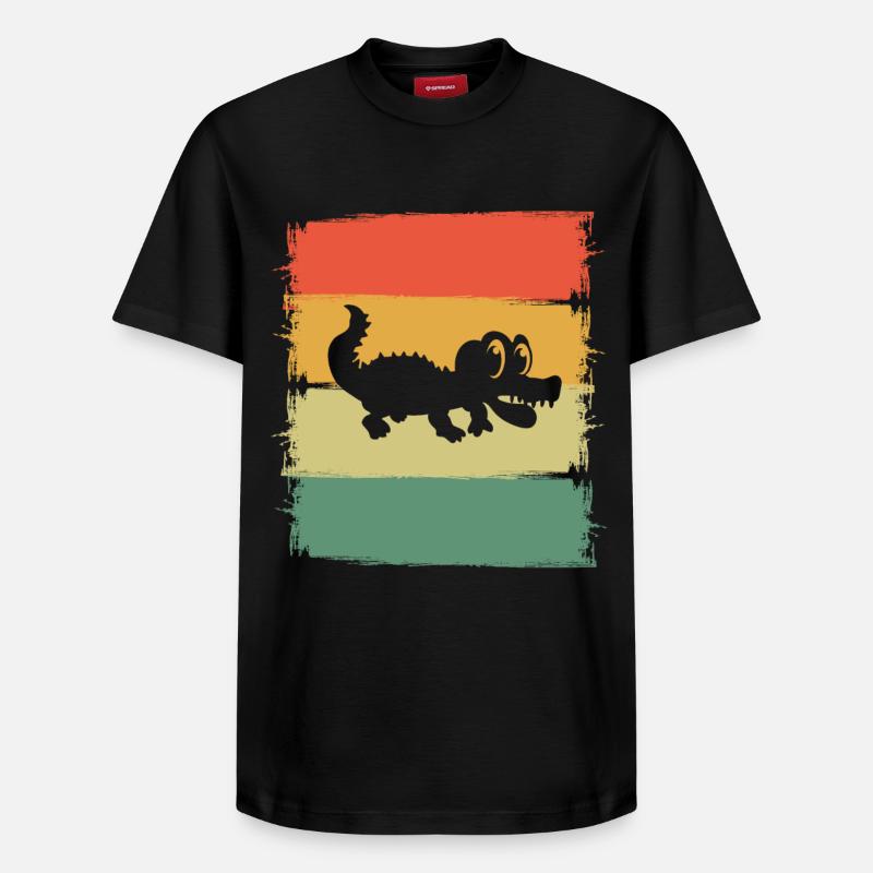 Aligator Krokodil - Relaxed Unisex Supima Cotton T-Shirt – von SPREAD - Schwarz