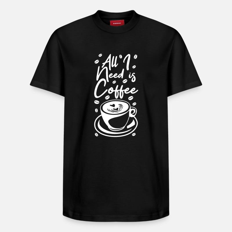 Lustiger Kaffee Spruch - Relaxed Unisex Supima Cotton T-Shirt – von SPREAD - Schwarz